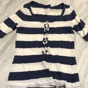 White and navy strip shirt